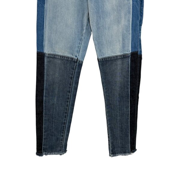 Revice Multi Wash Medium Rise Patchwork Raw Hem Ankle Jeans Women's Size 24 - Picture 3 of 7